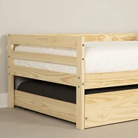 Sweedi Twin Solid Wood Daybed with Trundle Bed Natural Wood by South Shore Furniture