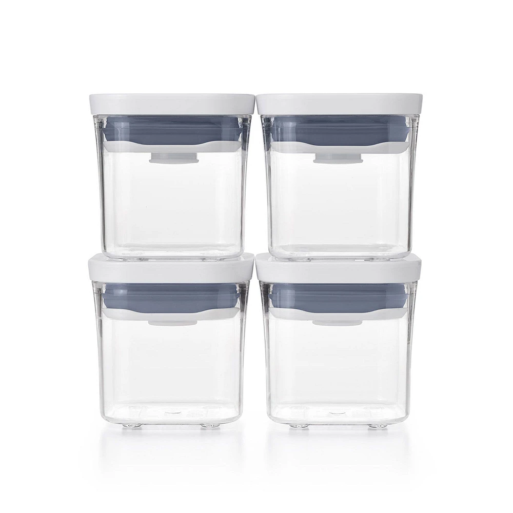 Set of 4 Oxo Pop 2.0 Mini Square Spice Containers