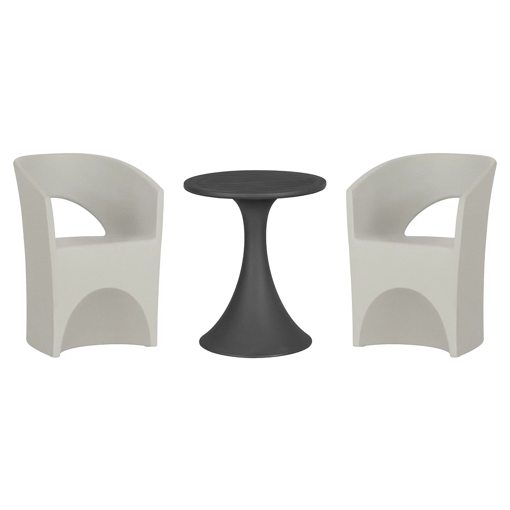 Dalya Table and Chairs Bistro Set Grege and Dark Grey by South Shore Furniture