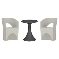 Dalya Table and Chairs Bistro Set Grege and Dark Grey by South Shore Furniture