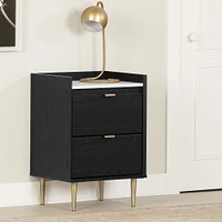 Hype Black Oak and Faux Marble Nightstand by South Shore Furniture