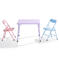 Ensemble de table et chaises pliables pour enfants, ensemble de 3 - Pastel