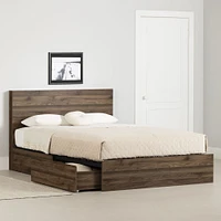 South Shore Furniture Musano 60" 2-Drawer Complete Bed - Natural Walnut