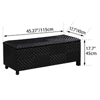 Patioflare  Padded Wicker Deck Storage Bench