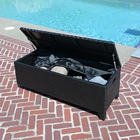 Patioflare  Padded Wicker Deck Storage Bench