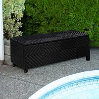 Patioflare  Padded Wicker Deck Storage Bench