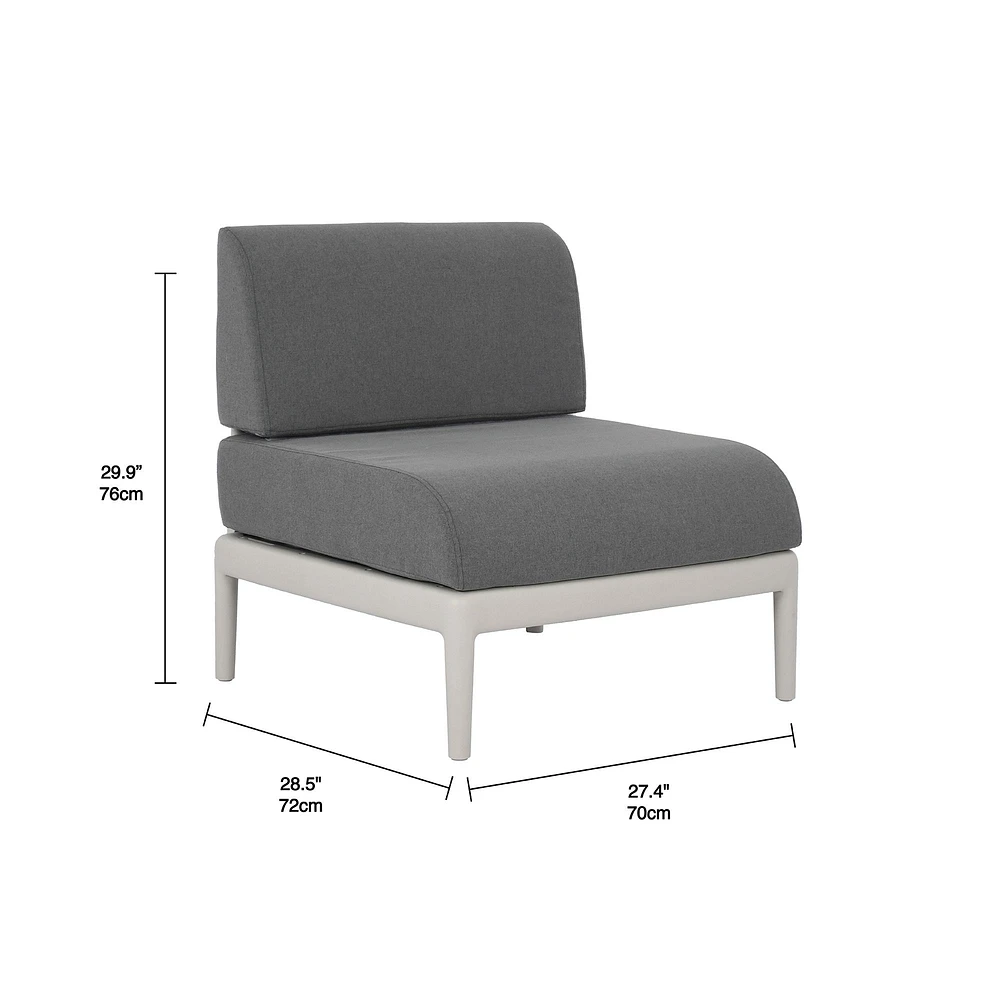 Patioflare Recycled Plastic Leaf Modular Armless Chair