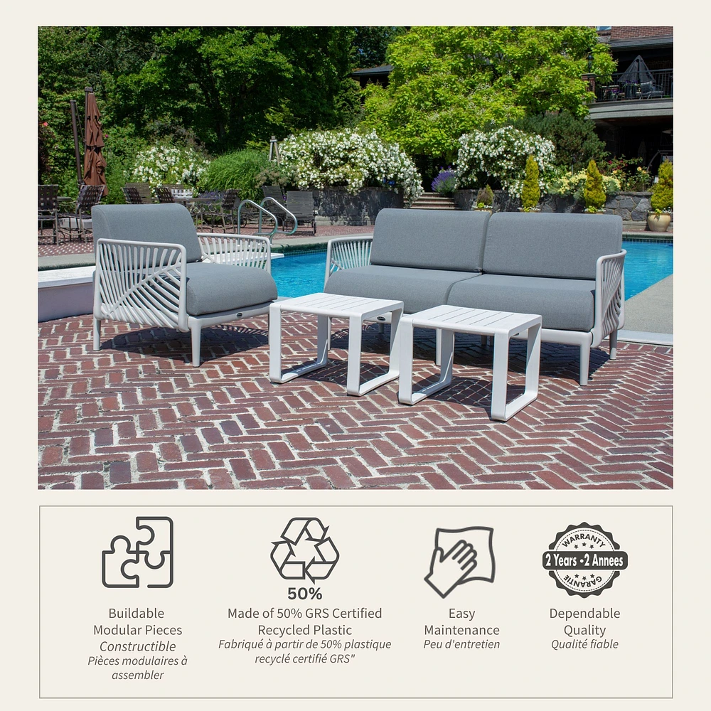 Patioflare Recycled Plastic Leaf Modular Armless Chair