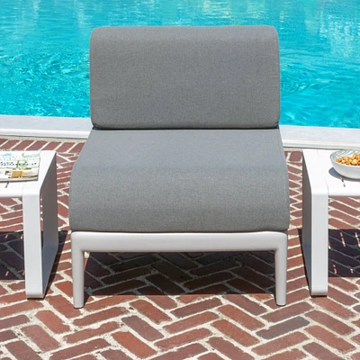 Chaise modulaire Leaf sans accoudoirs en plastique recyclé par Patioflare