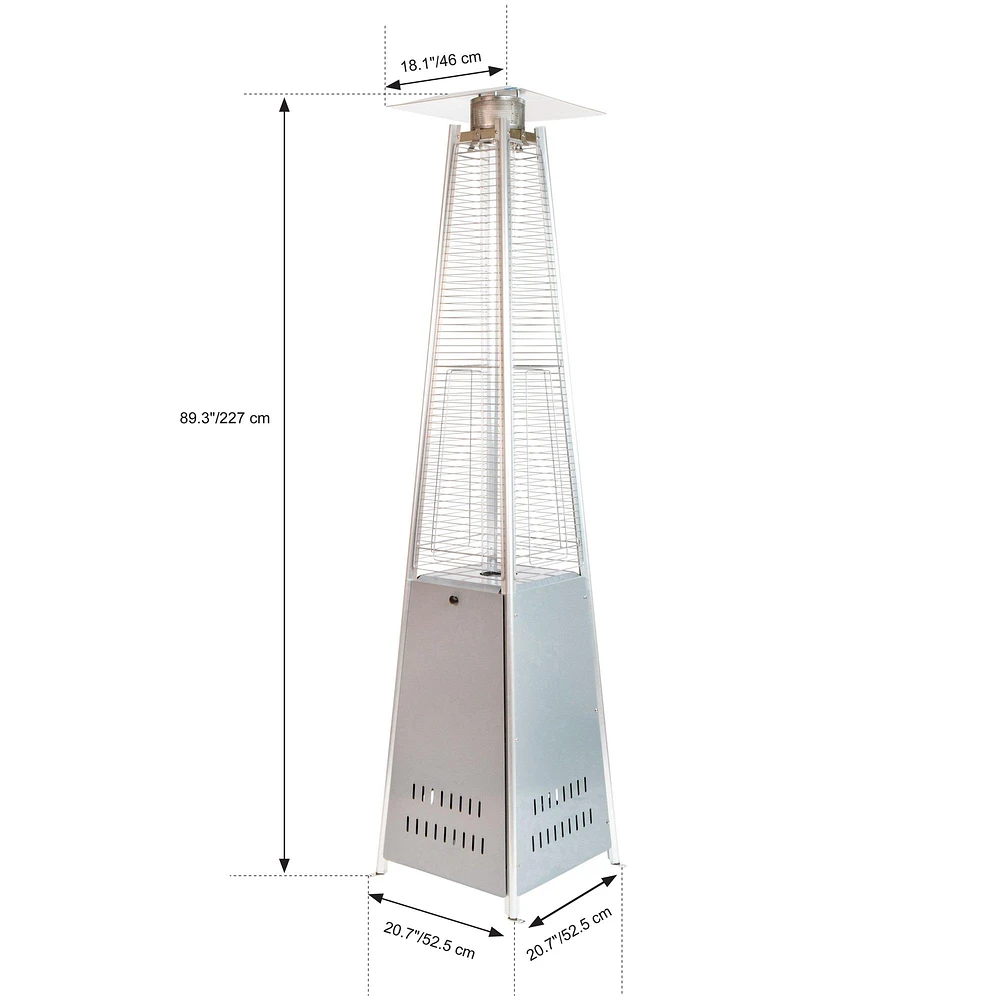 Paramount Flame Patio Heater - Grey and Silver