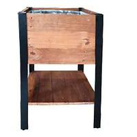 Urban Garden Tall Recycled Wood and Metal Planter with Shelf
