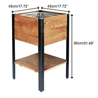 Urban Garden Tall Recycled Wood and Metal Planter with Shelf
