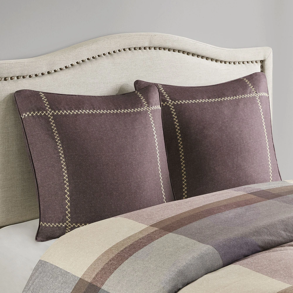 Gramercy Park Plum Plaid Euro Sham