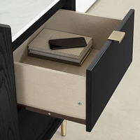 Hype Black Oak and Faux Marble Nightstand by South Shore Furniture