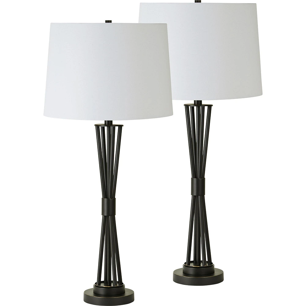 Ensemble Lampes de Table Zaya en fer noir