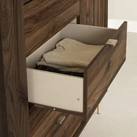 Hype 5-Drawers Door Chest in Natural Walnut and Faux Marble by South Shore Furniture