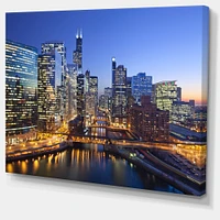 Chicago River with Bridges at Sunset  Wall Art