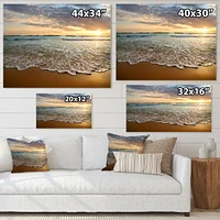 Bright Cloudy Sunset Calm Ocean  Art Canvas