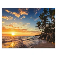 Paradise Tropical Island Beach with Palms  Art Canvas