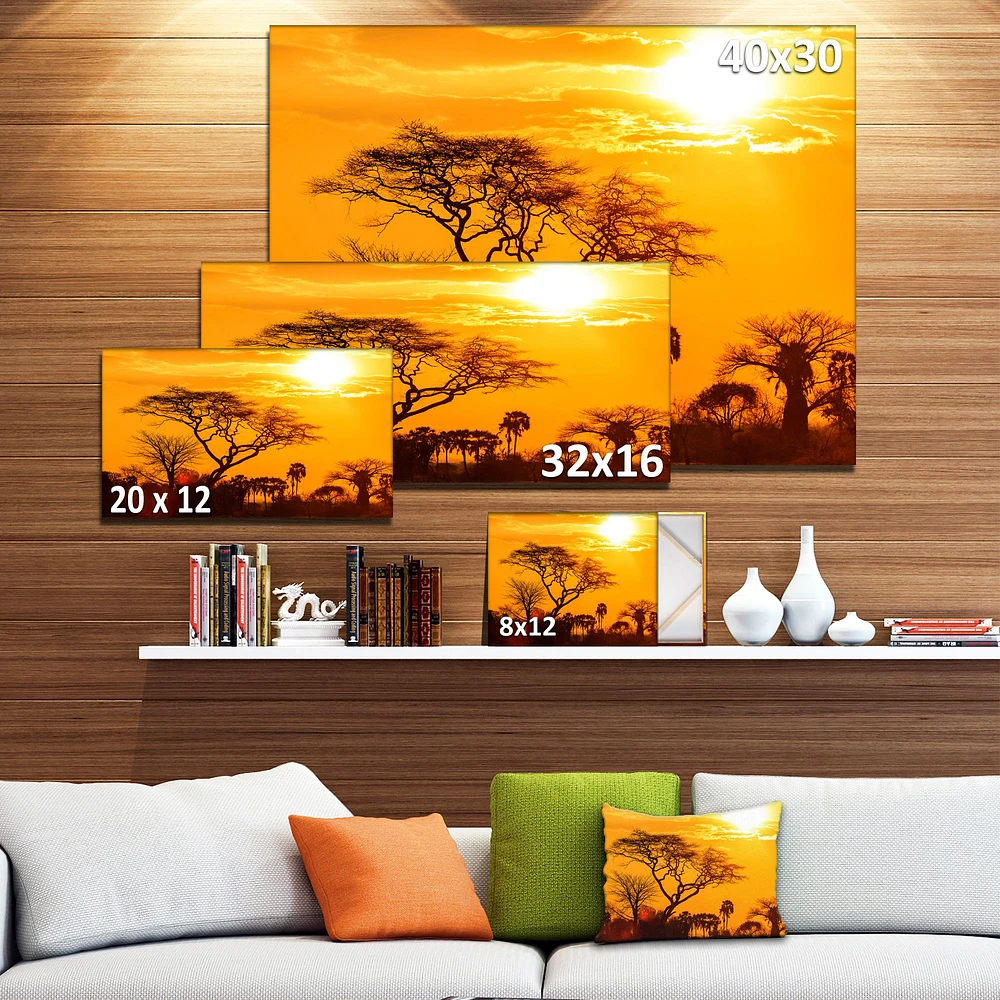 Orange Glow of African Sunset  Wall Art