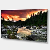 Rocky Mountain River at Sunset  Wall Art