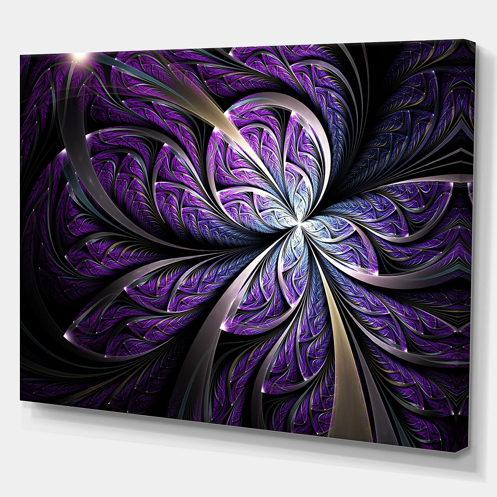 Glittering Purple Fractal Flower  Canvas Art Print