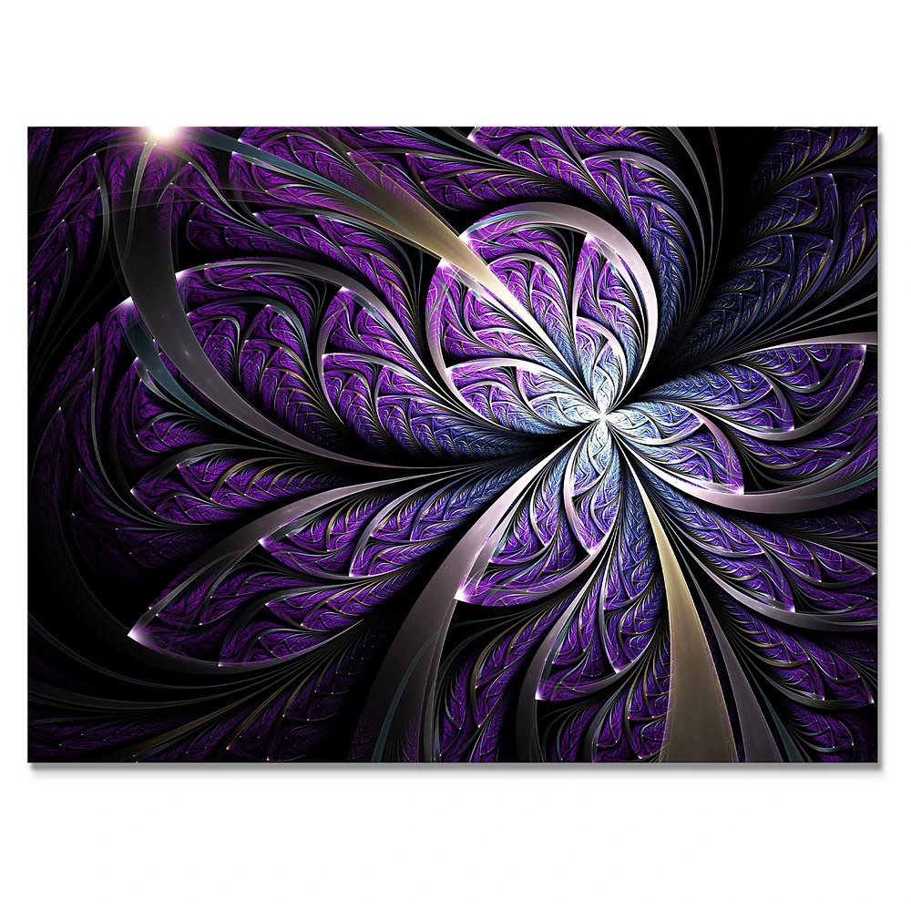 Glittering Purple Fractal Flower  Canvas Art Print