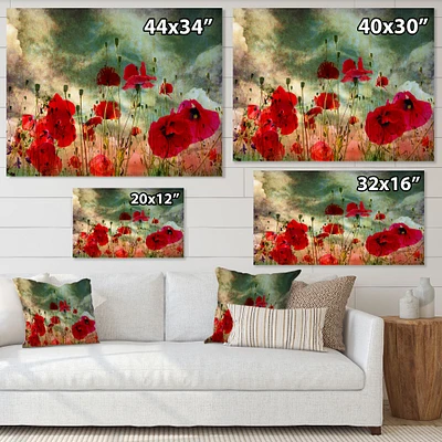 Toile imprimée « Wild Red Poppy Flowers Sky »