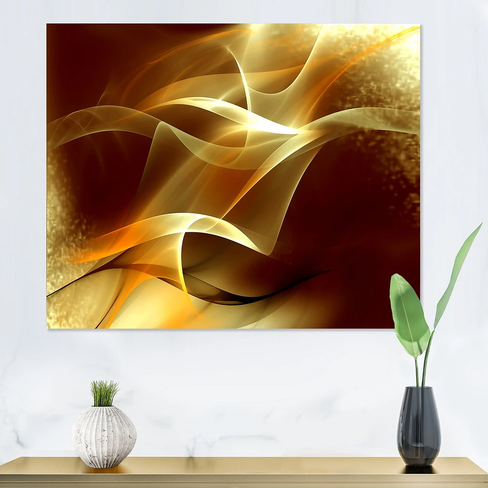 Light Yellow Abstract Fractal Design  Canvas Art