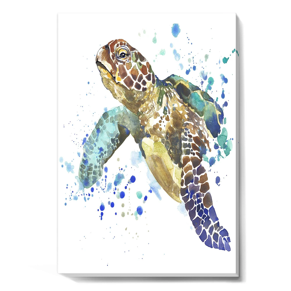 Blue Sea Turtle  Canvas Art Print