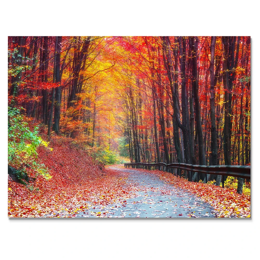 Toile « Road Beautiful Autumn Forest »