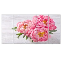 Bunch of Peony Flowers Vase  Canvas Wall Art