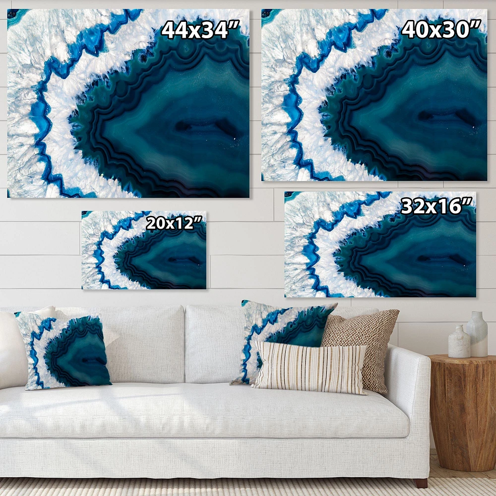 Blue Brazilian Geode Canvas Wall Art Print