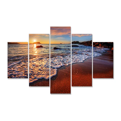 Stunning Ocean Beach at Sunset  Art Print on Canvas