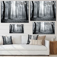 Toile « Black and White Foggy Forest