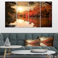 Toile imprimée 4 « Colourful Fall Sunset over River »