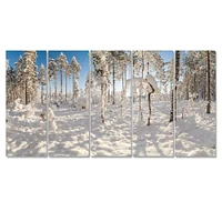 Winter Snow Covered Wood  Canvas Wall Art