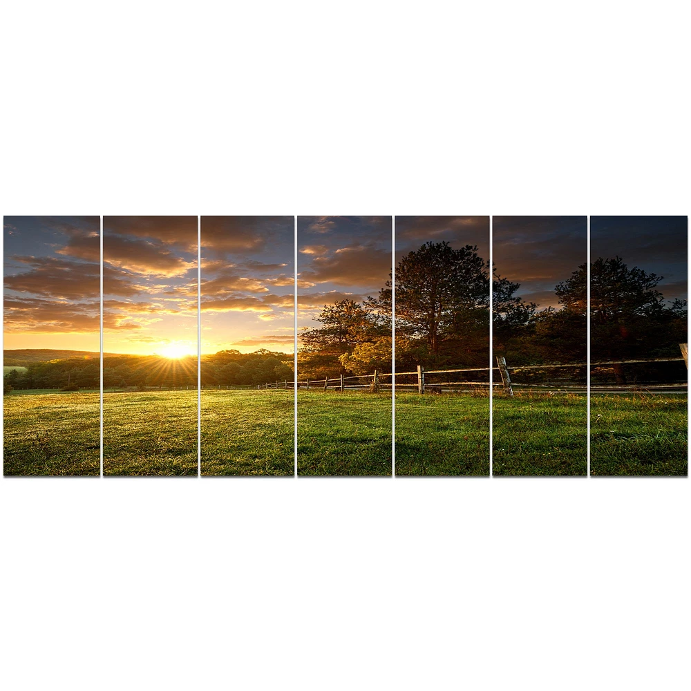 Fenced Ranch at Sunrise  Wall Art