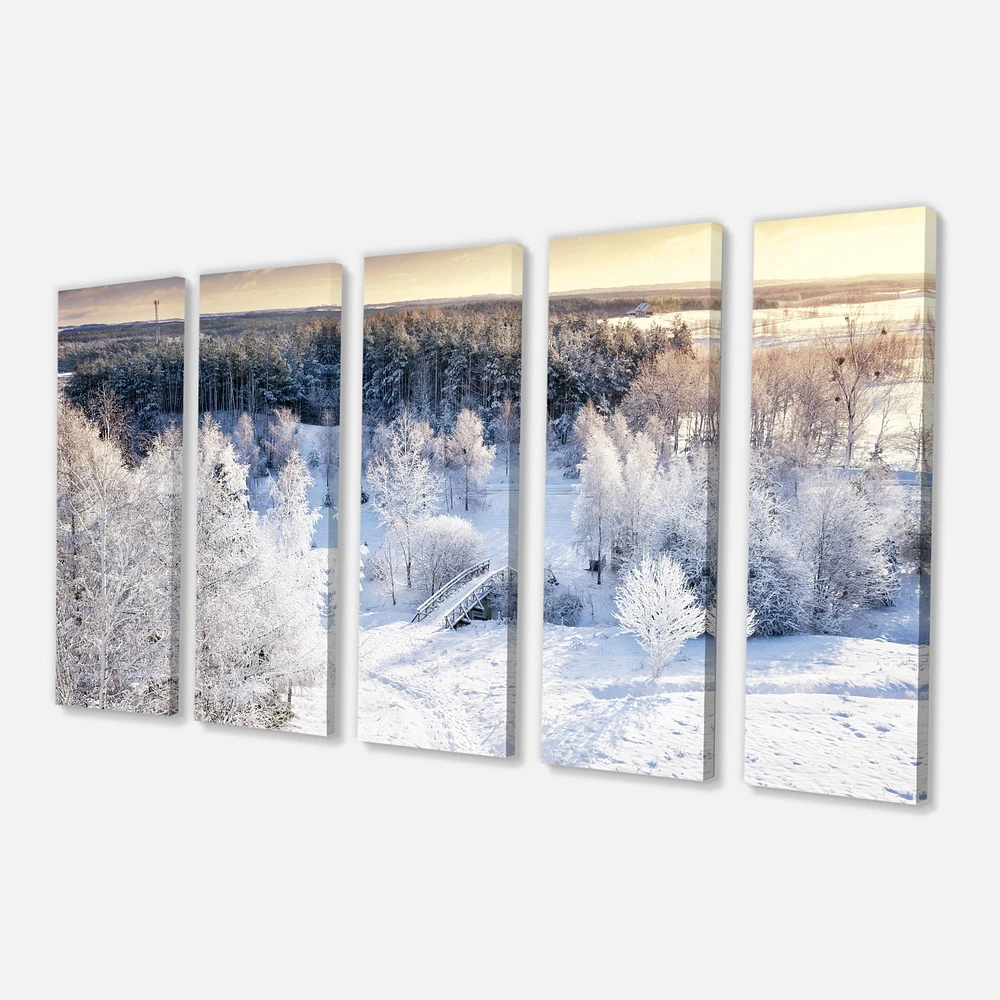 Beautiful Winter Panorama Canvas Wall Art Panels