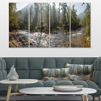 Mountain River Panorama 4 Canvas Wall Art