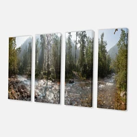 Mountain River Panorama 4 Canvas Wall Art
