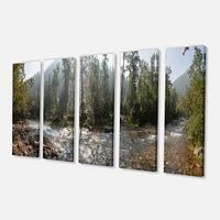 Mountain River Panorama 4 Canvas Wall Art