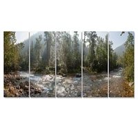 Mountain River Panorama 4 Canvas Wall Art