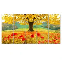 Beautiful Autumn Yellow Tree  Canvas Wall Art