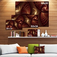 Brown Symmetrical Fractal Pattern  Wall Art