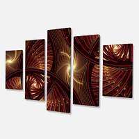 Brown Symmetrical Fractal Pattern Canvas Wall Art