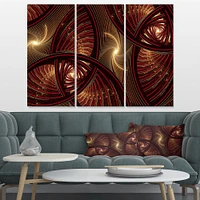 Brown Symmetrical Fractal Pattern Canvas Wall Art