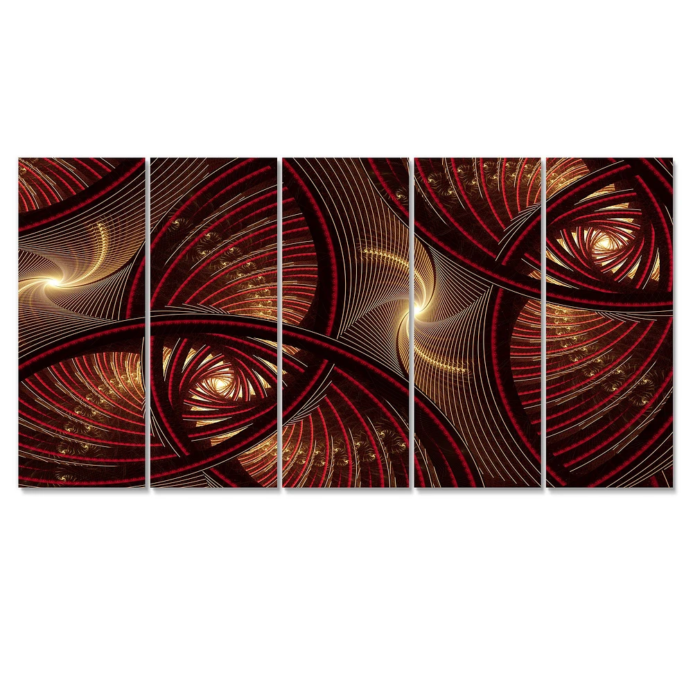 Brown Symmetrical Fractal Pattern Canvas Wall Art
