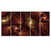 Brown Symmetrical Fractal Pattern Canvas Wall Art
