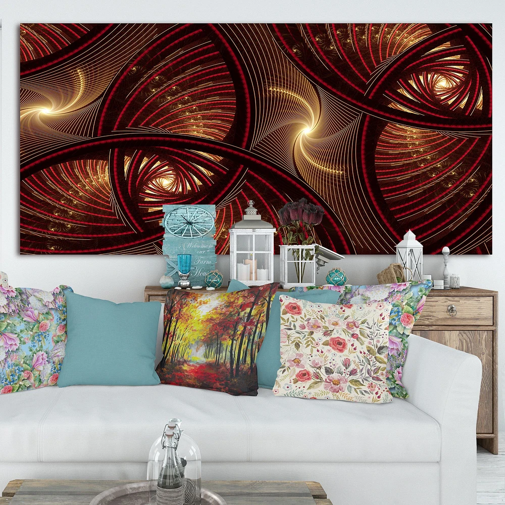 Brown Symmetrical Fractal Pattern  Wall Art